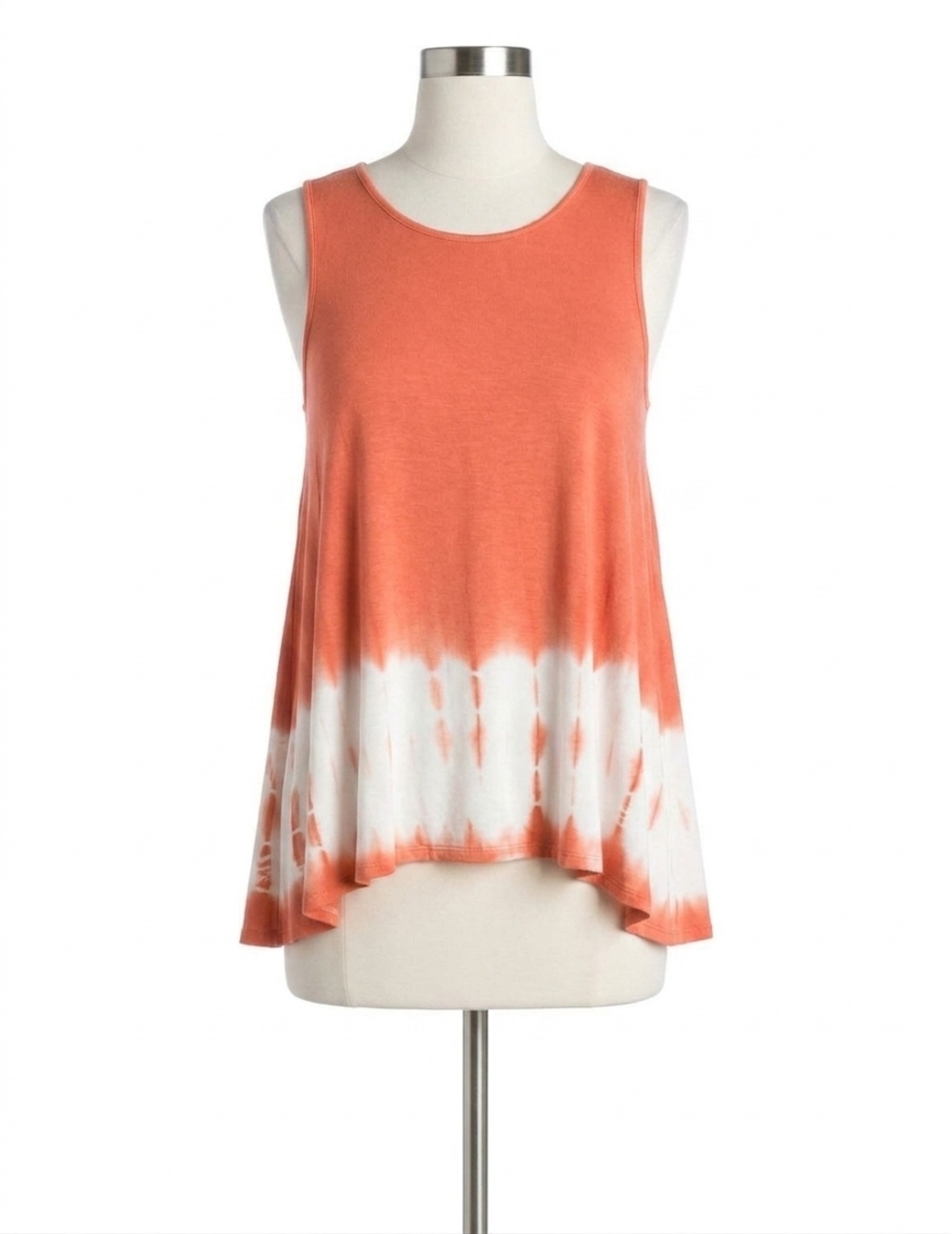 NEW SHE + SKY tie dye sleeveless tank - plus in coral